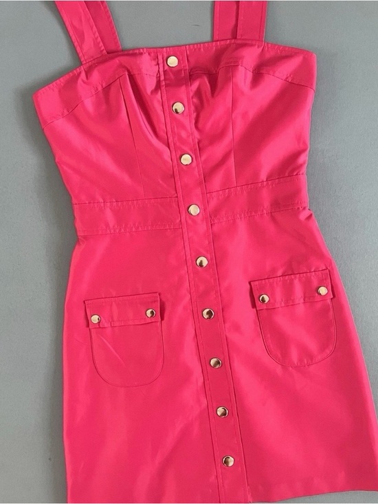 Amanda Uprichard Archie‎ Mini Dress Nylon French Rose Pink Size XS - Picture 6 of 8